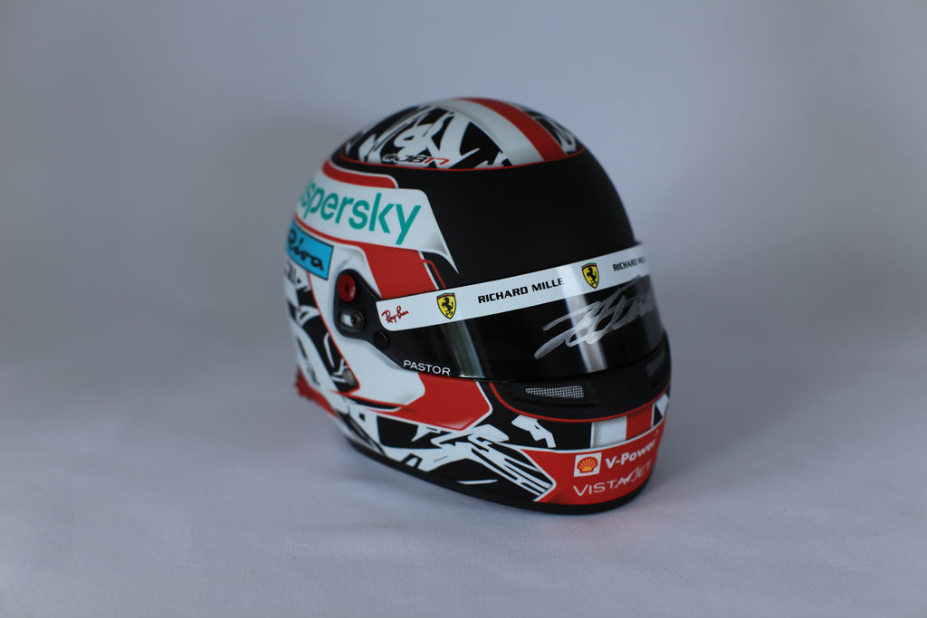 Charles Leclerc Ferrari 2021 signed helmet 1/2 scale