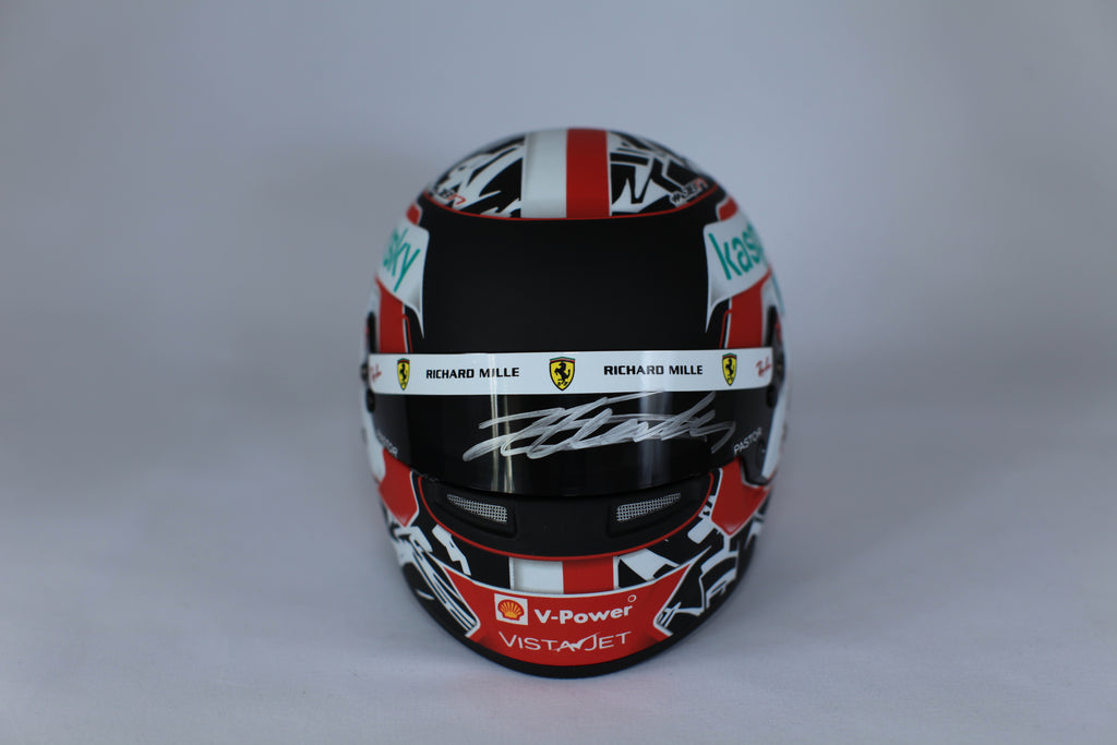 Charles Leclerc Ferrari 2021 signed helmet 1/2 scale
