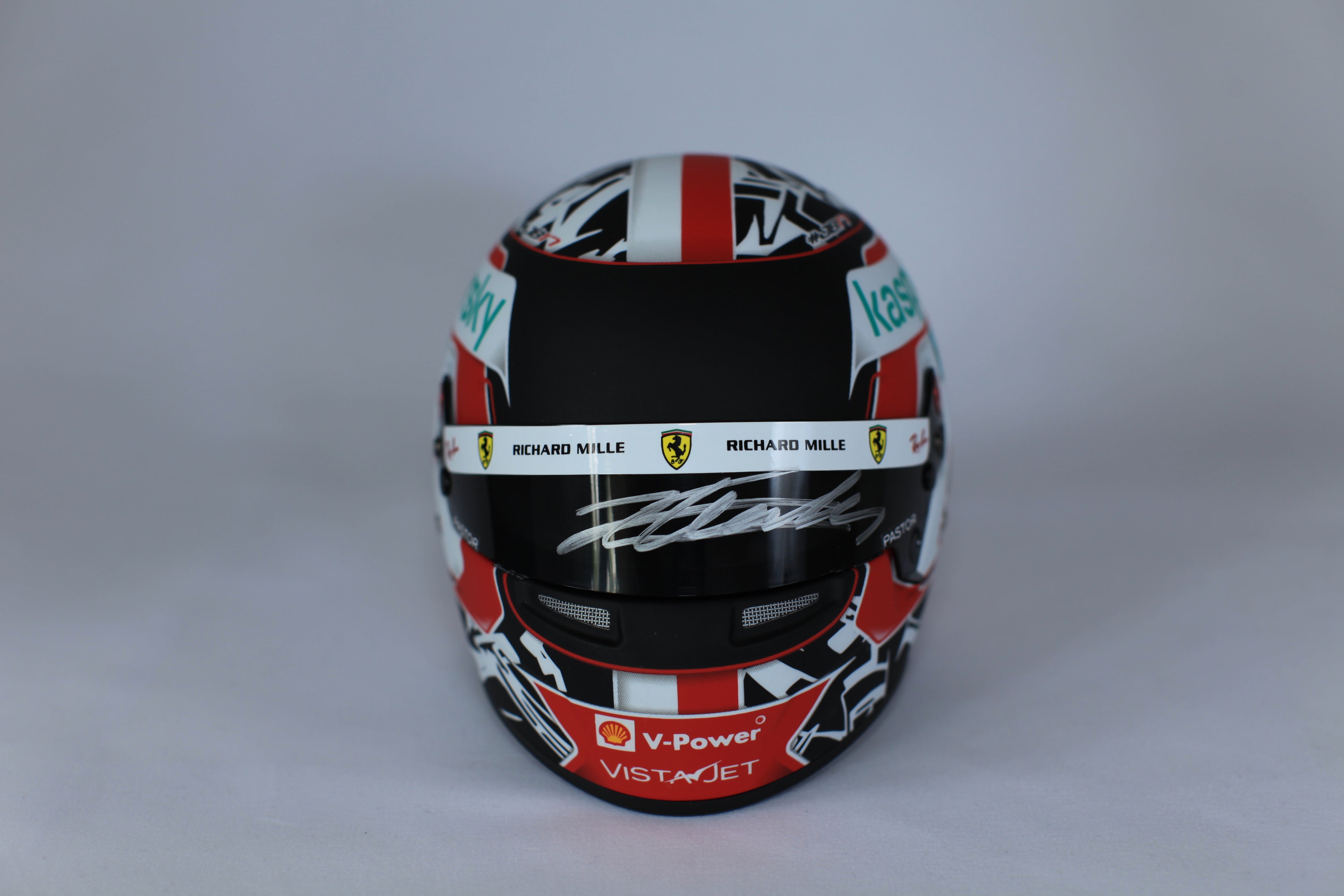 Charles Leclerc Ferrari 2021 signed helmet 1/2 scale