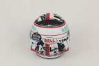 Vue arrière casque Bell Leclerc 2021 drapeau Monaco numéro 16 Ferrari