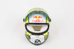 Signature Max Verstappen au centre de la visière ouverte casque F1 Las Vegas 2023