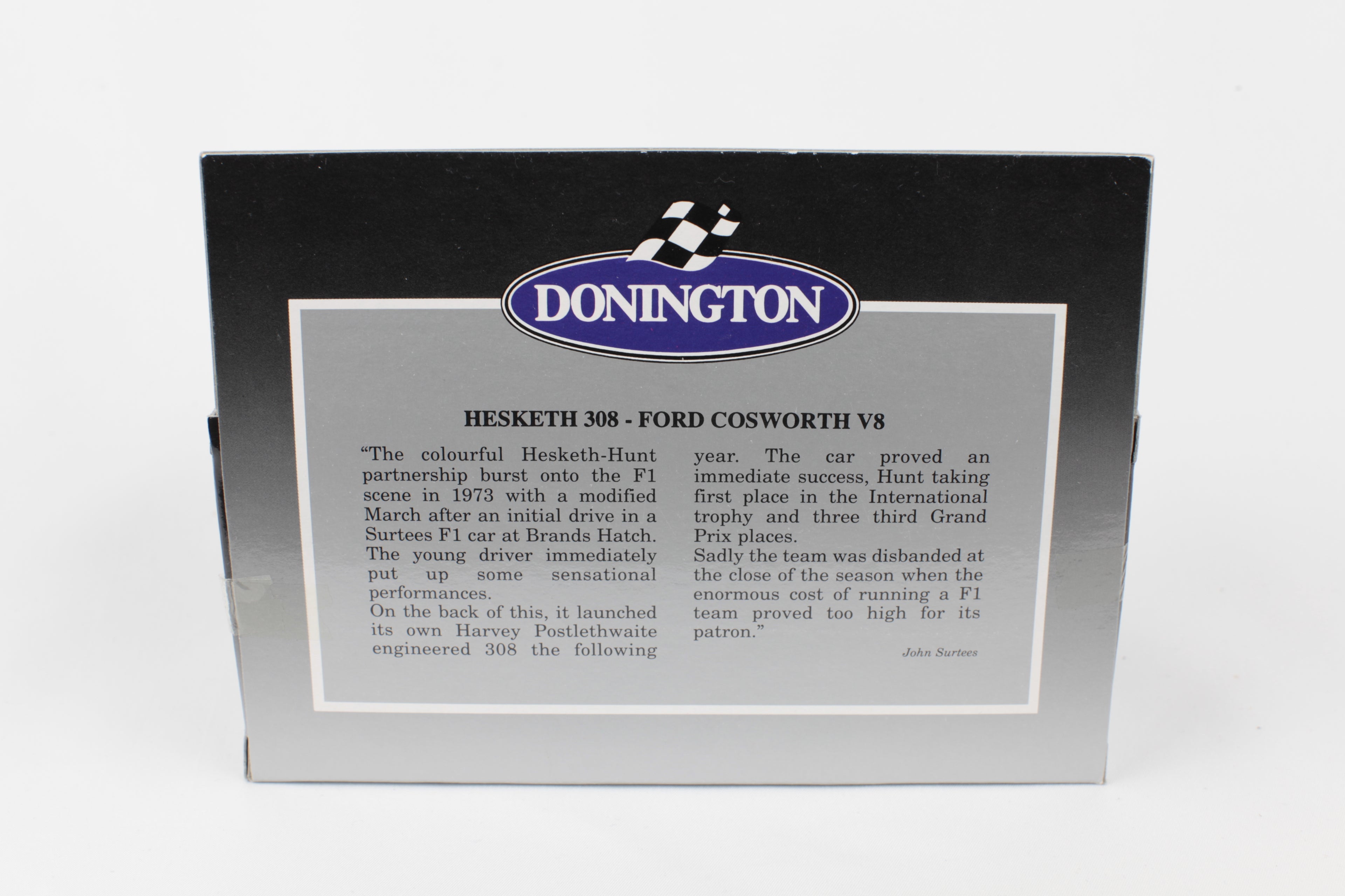 Miniature Corgi Classics Hesketh 308 Ford Cosworth V8 Donington Collection vue arrière