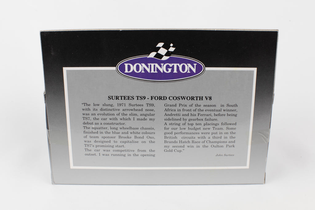 Miniature Corgi Classics Surtees TS9 Ford Cosworth V8 Donington Collection signée John Surtees vue arrière