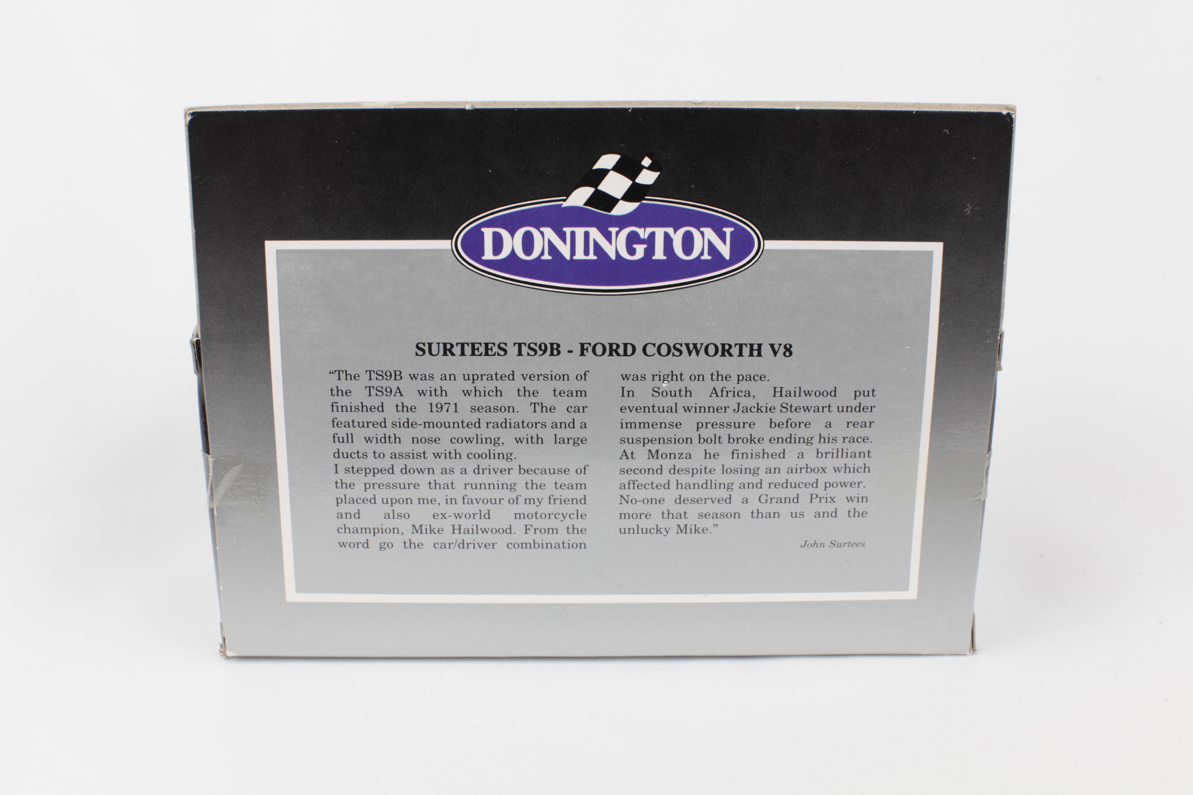 Miniature Corgi Classics Surtees TS9B Ford Cosworth V8 Donington Collection vue arrière