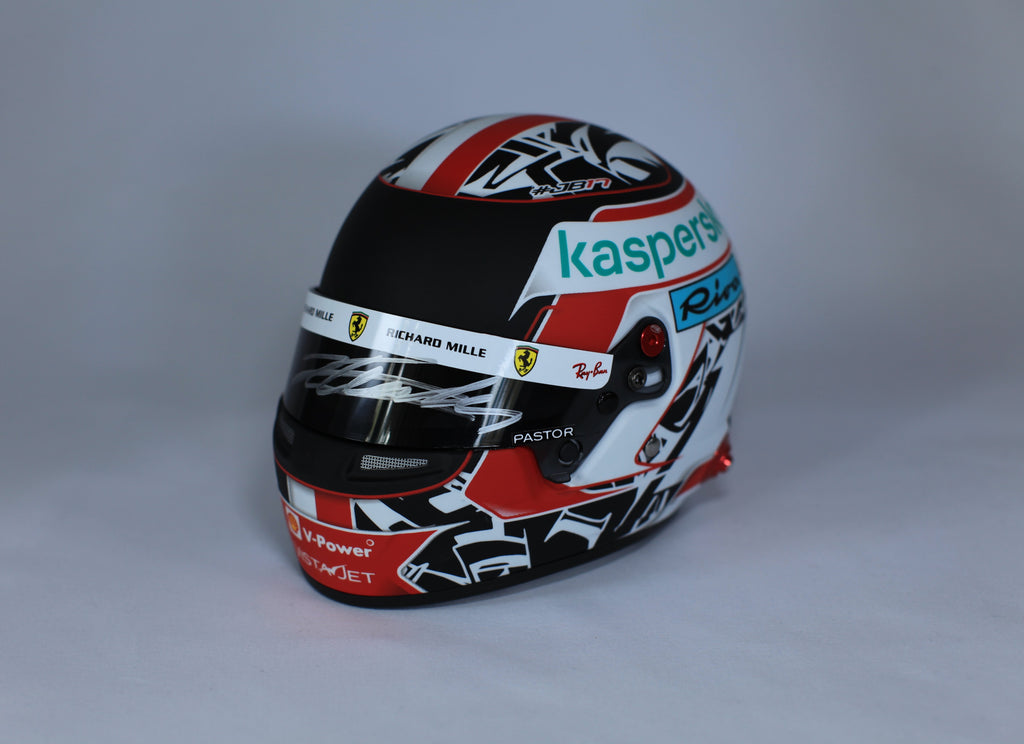 Charles Leclerc Ferrari 2021 signed helmet 1/2 scale