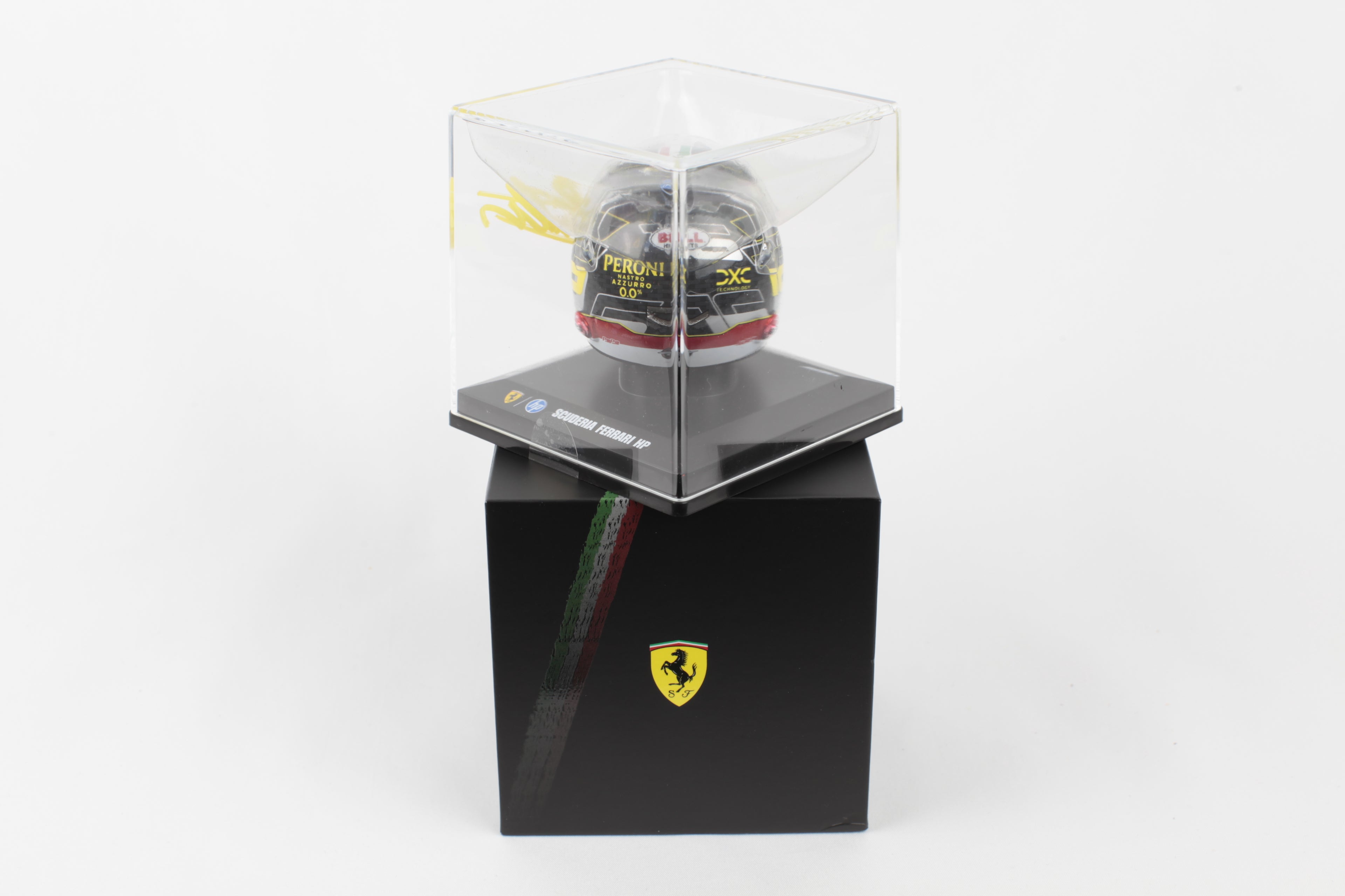 Casque Charles Leclerc édition Monza 2024 signé Look Smart demi-angle arrière